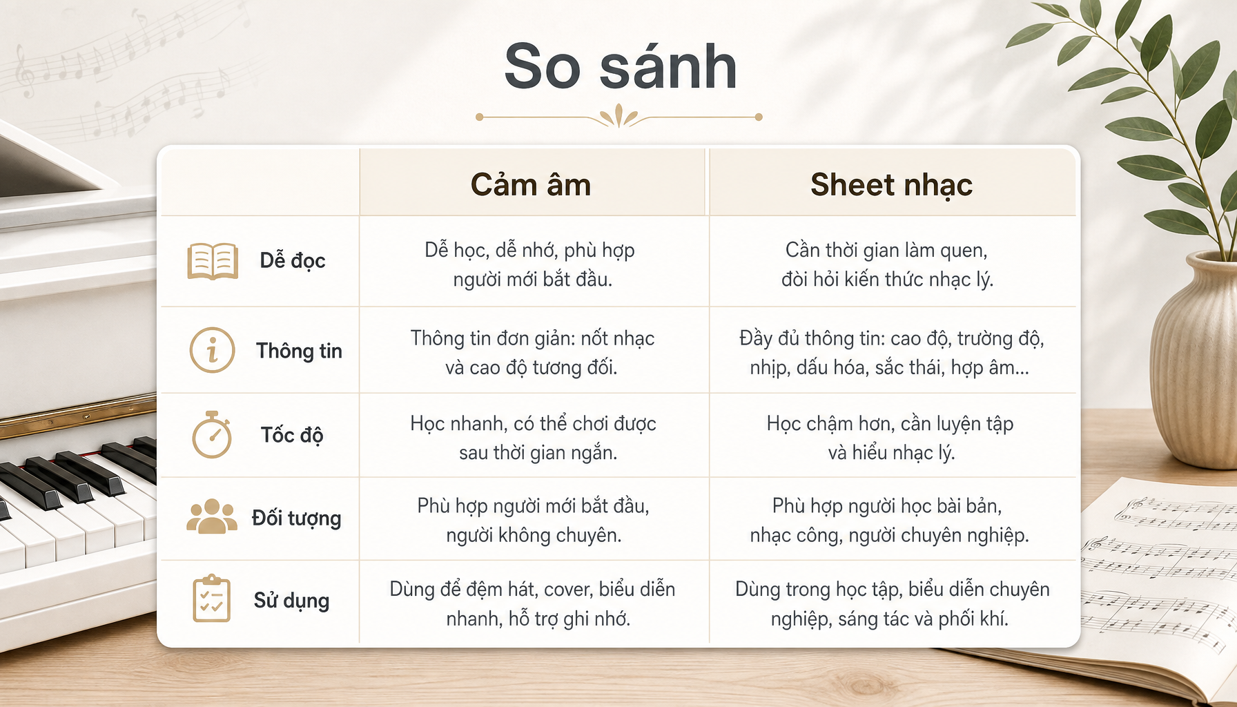 Cảm âm sáo điện tử là gì? Hướng dẫn tự học cho người mới bắt đầu 3 So sánh cảm âm sáo điện tử và sheet nhạc sáo điện tử