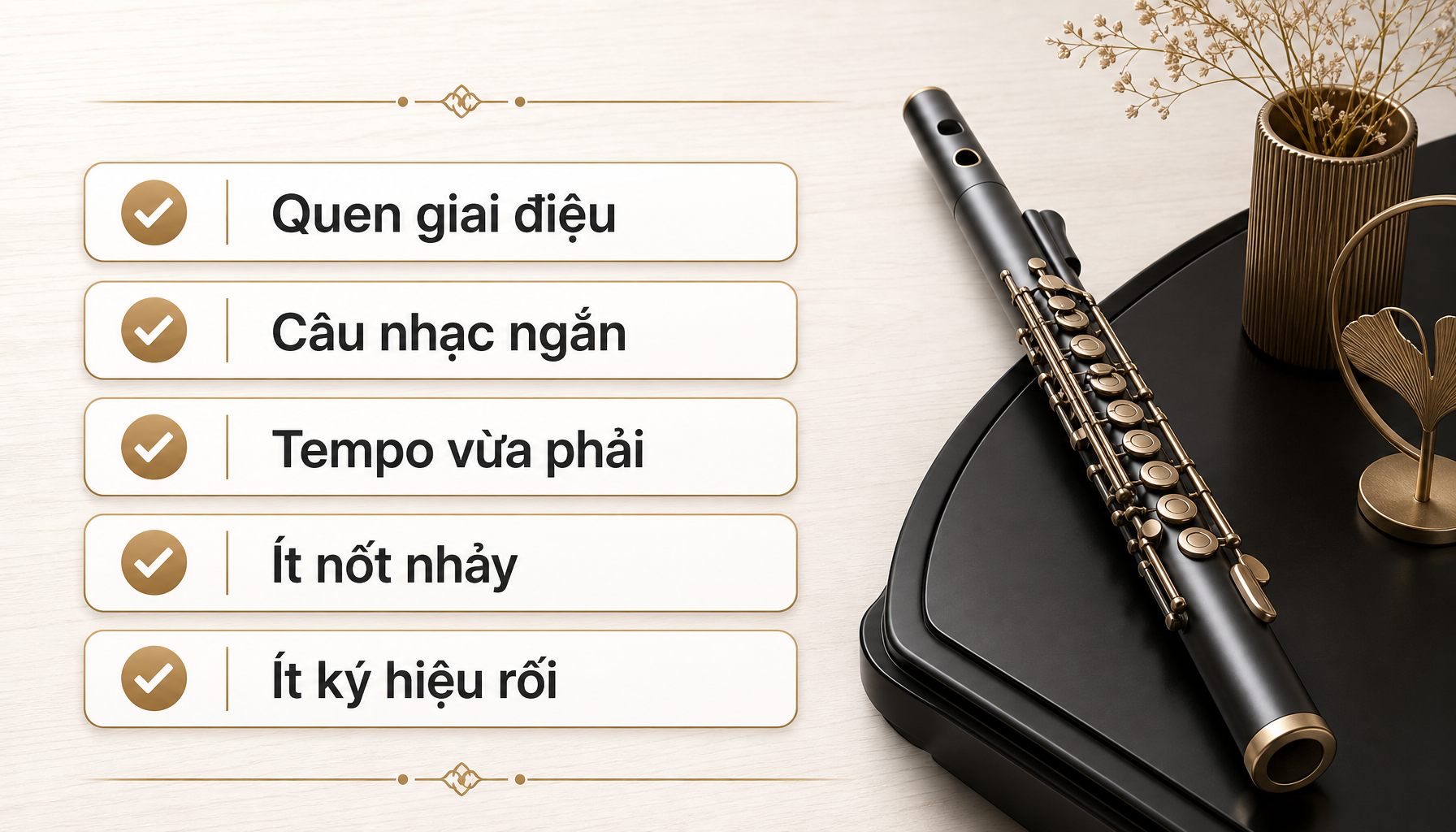 Cảm âm sáo điện tử là gì? Hướng dẫn tự học cho người mới bắt đầu 4 Checklist chọn bài cảm âm sáo điện tử cho người mới