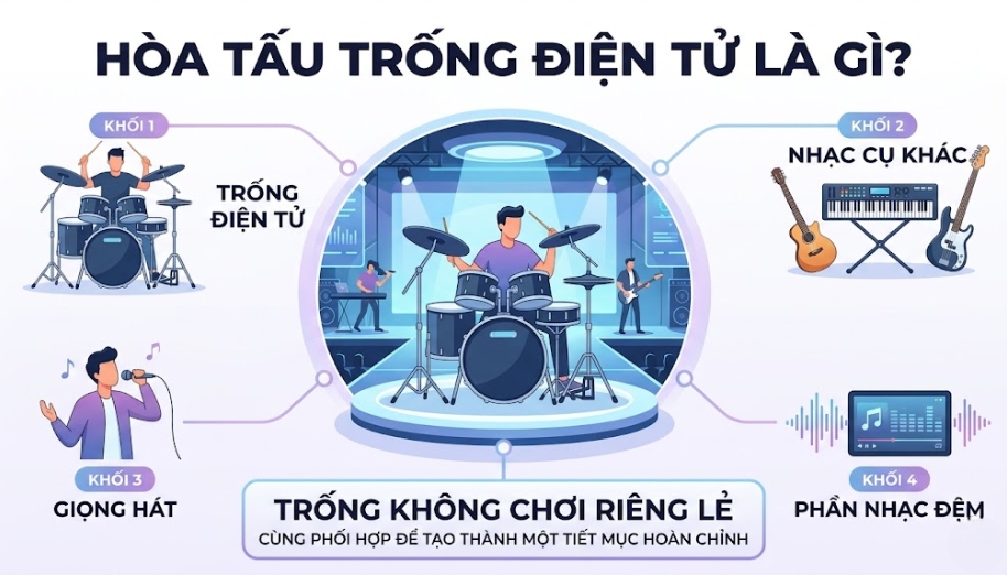 Hòa tấu trống điện tử là việc trống điện tử phối hợp cùng các nhạc cụ hoặc giọng hát