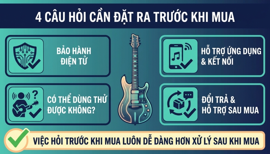 Cách chọn smart guitar phù hợp với 5 tiêu chí người mới cần biết 5 4 câu hỏi quan trọng trước khi mua smart guitar để tránh rủi ro sau mua