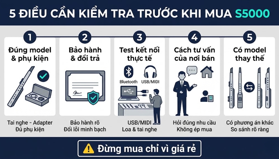 Review sáo điện tử S500 chi tiết từ A-Z, lưu ý khi chọn mua 5 Điều cần lưu ý trước khi mua S5000