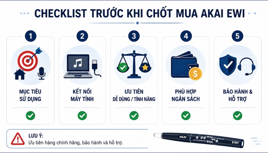 Checklist mua sáo điện tử Akai chính hãng