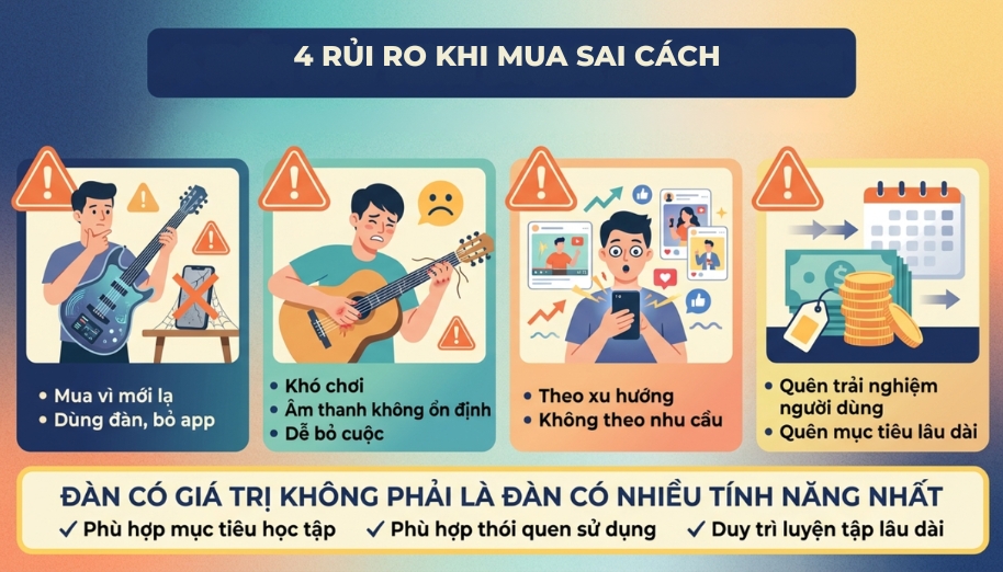 4 sai lầm phổ biến khi mua smart guitar và guitar acoustic