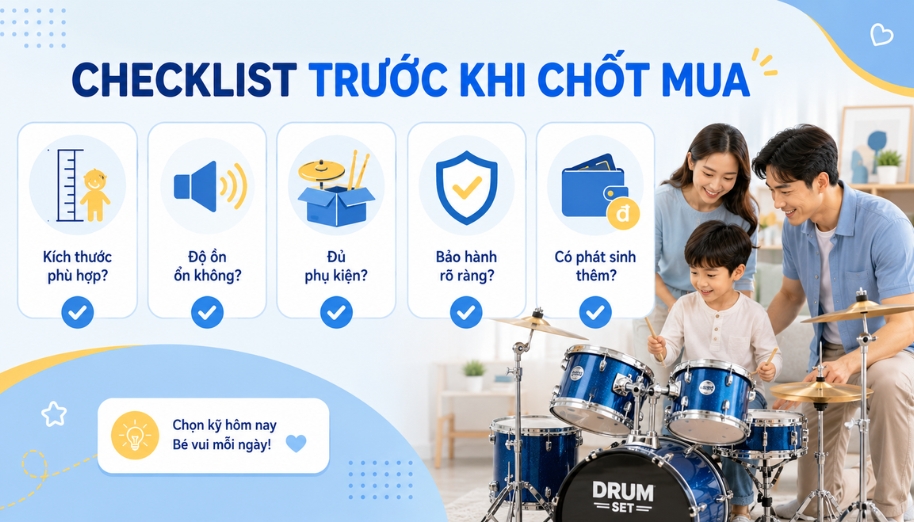 Checklist chọn mua nhạc cụ phù hợp cho bé trước khi quyết định