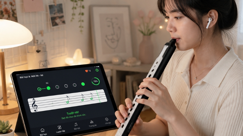 Top 5 app học sáo điện tử hiệu quả cho người mới bắt đầu 7 Nhóm app play-along hoặc backing track tăng cảm giác “đang chơi nhạc thật”