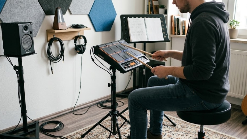 Chân trống điện tử là gì? Phân loại, vai trò và cách chọn đúng nhu cầu 4 Cách kiểm tra model percussion pad trước khi mua chân đế