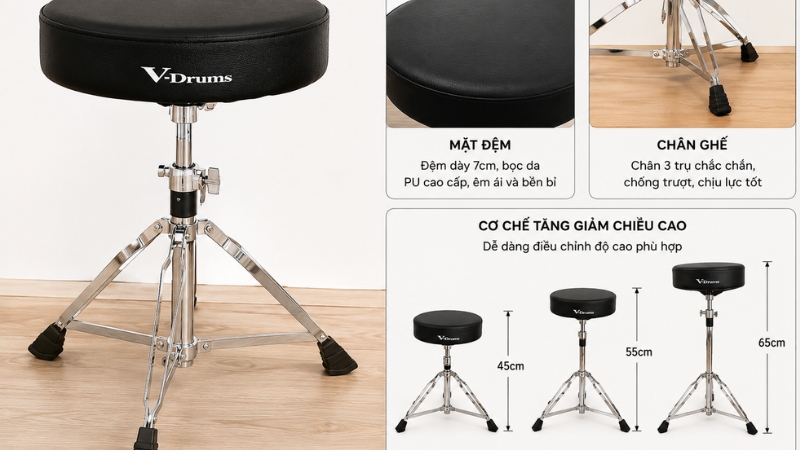 Cách chọn ghế ngồi chơi trống điện tử