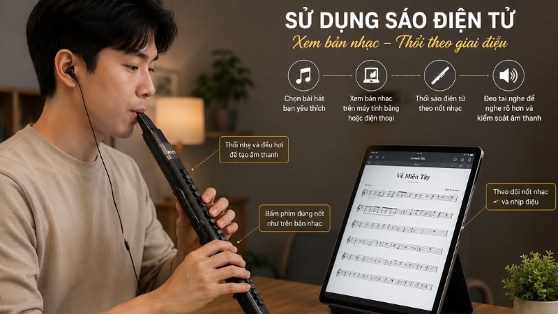 Biểu diễn sáo điện tử với những bản nhạc phổ biến
