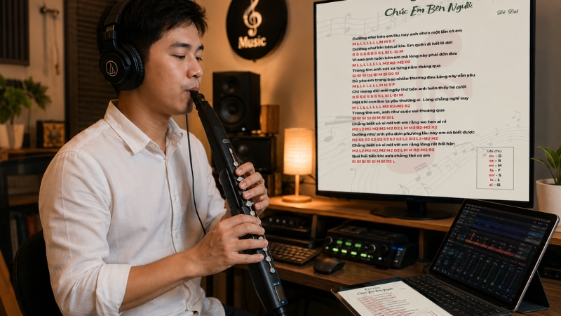 Lưu ý nếu model sáo điện tử hiển thị note khác nhau