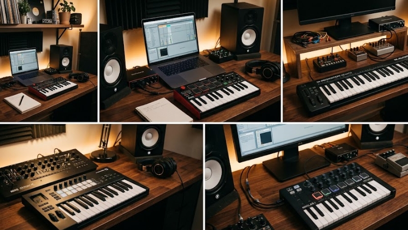 Các mẫu Akai MPK Mini MK3, Arturia MiniLab 3, Novation Launchkey, M-Audio Keystation 49 MK3