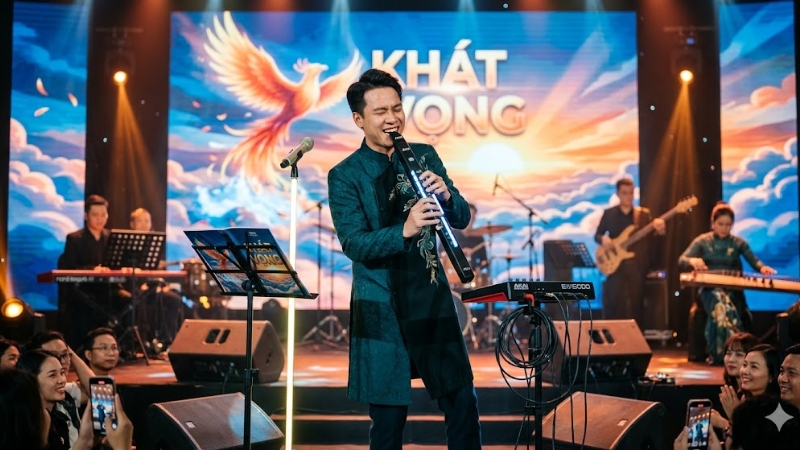 Biểu diễn Khát Vọng nhẹ nhàng bằng sáo điện tử