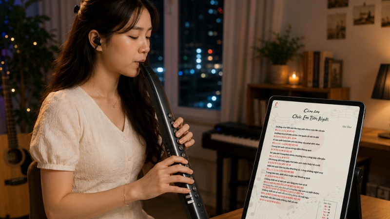 Người mới bắt đầu cảm âm Chúc Em Bên Người bằng sáo điện tử