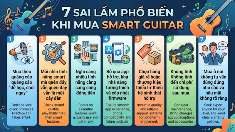 7 Sai lầm khi mua Smart Guitar khiến người mới tốn tiền lãng phí 2 7 sai lầm khi mua smart guitar phổ biến nhất