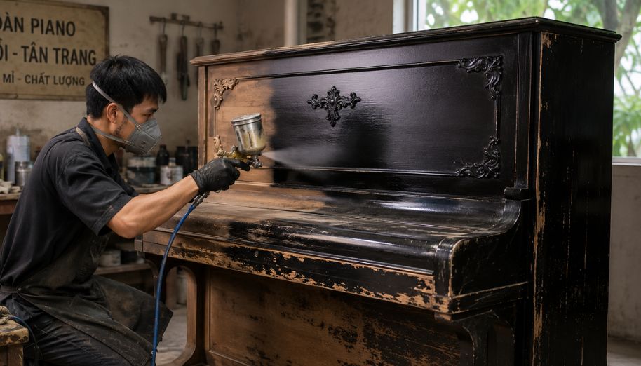Có Nên Sơn Đàn Piano Cũ Không? Bí Quyết Phục Hồi Vỏ Đàn 1 Đàn piano cũ có thể sơn lại, tùy vào nhu cầu và tình trạng đàn