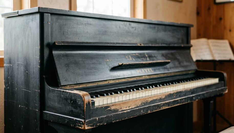 Có Nên Sơn Đàn Piano Cũ Không? Bí Quyết Phục Hồi Vỏ Đàn 3 Những vết trầy xước sâu, bong tróc lớp phủ nghiêm trọng cần phải xử lý sơn lại toàn phần