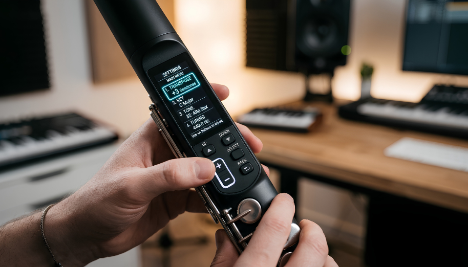 Tone sáo điện tử là gì? Cách chỉnh tone sáo chơi khớp beat nhạc 1 Vị trí chức năng transpose trên menu cài đặt sáo điện tử