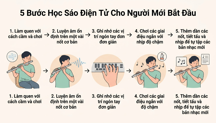 Học sáo điện tử có cần nhạc lý không? giải đáp cho người mới 4 Lộ trình 5 bước tự học sáo điện tử đơn giản cho người chưa biết nhạc lý