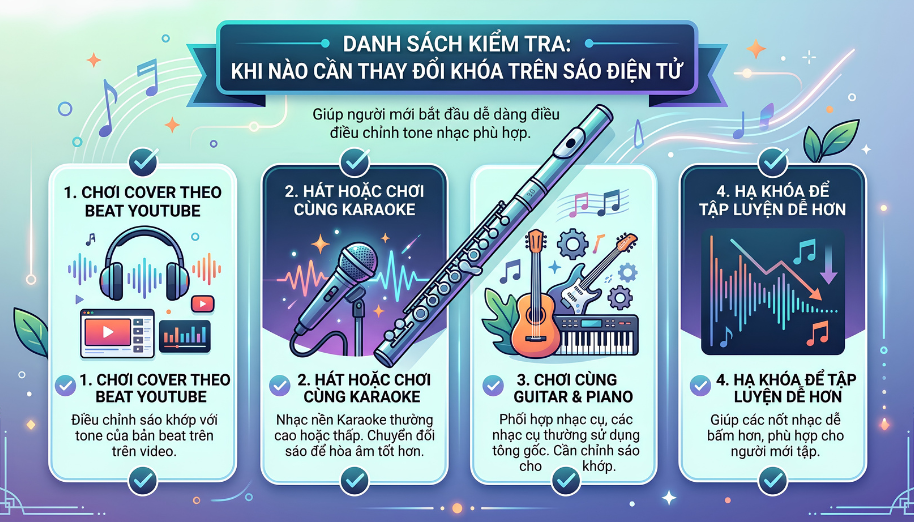 Tone sáo điện tử là gì? Cách chỉnh tone sáo chơi khớp beat nhạc 3 4 tình huống phổ biến nhất người mới cần đổi tone sáo điện tử
